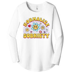 Normalize Sobriety Clean Sober Recovery Gift 12 Steps Addict Women's Perfect Tri Tunic Long Sleeve Shirt