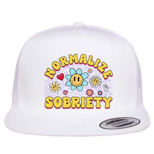 Normalize Sobriety Clean Sober Recovery Gift 12 Steps Addict Flat Bill Trucker Hat