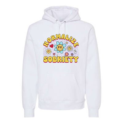 Normalize Sobriety Clean Sober Recovery Gift 12 Steps Addict Premium Hoodie