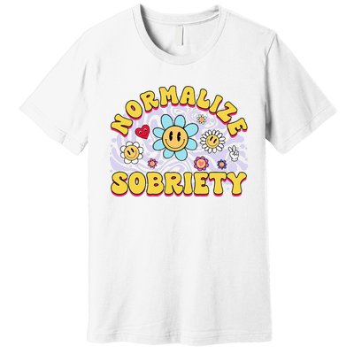 Normalize Sobriety Clean Sober Recovery Gift 12 Steps Addict Premium T-Shirt