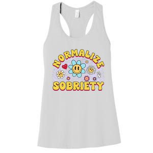 Normalize Sobriety Clean Sober Recovery Gift 12 Steps Addict Women's Racerback Tank