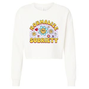 Normalize Sobriety Clean Sober Recovery Gift 12 Steps Addict Cropped Pullover Crew