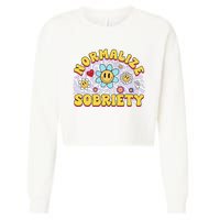 Normalize Sobriety Clean Sober Recovery Gift 12 Steps Addict Cropped Pullover Crew