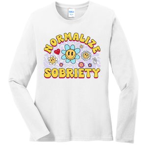 Normalize Sobriety Clean Sober Recovery Gift 12 Steps Addict Ladies Long Sleeve Shirt