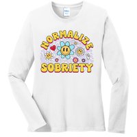 Normalize Sobriety Clean Sober Recovery Gift 12 Steps Addict Ladies Long Sleeve Shirt