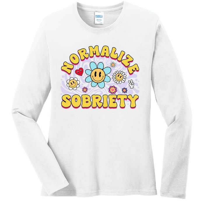 Normalize Sobriety Clean Sober Recovery Gift 12 Steps Addict Ladies Long Sleeve Shirt