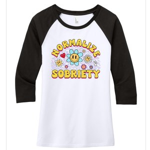 Normalize Sobriety Clean Sober Recovery Gift 12 Steps Addict Women's Tri-Blend 3/4-Sleeve Raglan Shirt