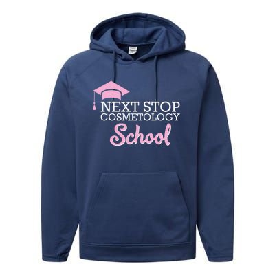 Next Stop Cosmetology School Future Cosmetologist Performance Fleece Hoodie