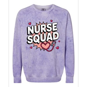 Nurse Squad Cute Stethoscope Heart Medical Team Matching Colorblast Crewneck Sweatshirt