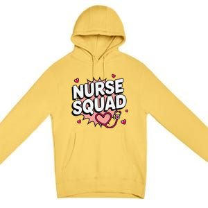 Nurse Squad Cute Stethoscope Heart Medical Team Matching Premium Pullover Hoodie