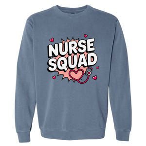 Nurse Squad Cute Stethoscope Heart Medical Team Matching Garment-Dyed Sweatshirt