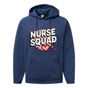 Nurse Squad Cute Stethoscope Heart Medical Team Matching Performance Fleece Hoodie