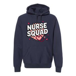 Nurse Squad Cute Stethoscope Heart Medical Team Matching Premium Hoodie