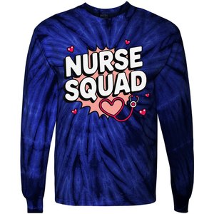 Nurse Squad Cute Stethoscope Heart Medical Team Matching Tie-Dye Long Sleeve Shirt