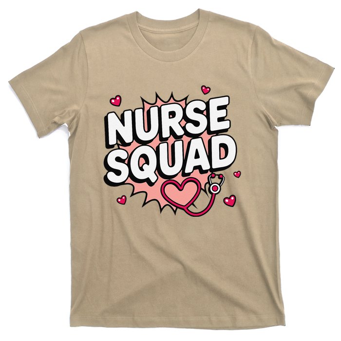 Nurse Squad Cute Stethoscope Heart Medical Team Matching T-Shirt