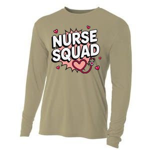 Nurse Squad Cute Stethoscope Heart Medical Team Matching Cooling Performance Long Sleeve Crew