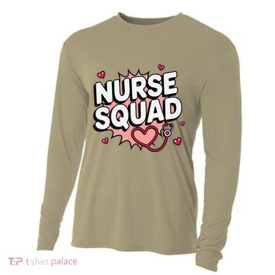 Nurse Squad Cute Stethoscope Heart Medical Team Matching Cooling Performance Long Sleeve Crew