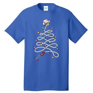 Nurse Stethoscope Christmas Tree Ornat Lights Funny Gift Tall T-Shirt