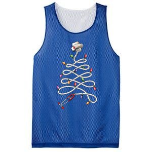 Nurse Stethoscope Christmas Tree Ornat Lights Funny Gift Mesh Reversible Basketball Jersey Tank