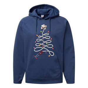 Nurse Stethoscope Christmas Tree Ornat Lights Funny Gift Performance Fleece Hoodie