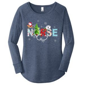 Nurse Stethoscope Christmas Tree Ornats Decor Gift Women's Perfect Tri Tunic Long Sleeve Shirt