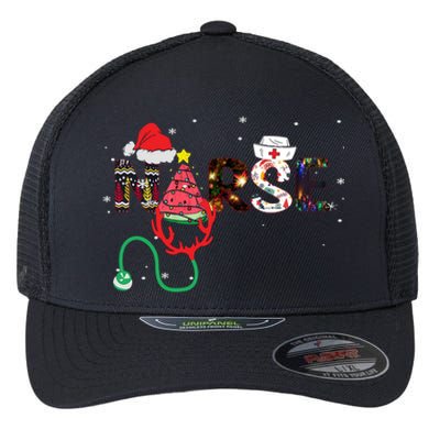 Nurse Stethoscope Christmas Tree Meaningful Gift Flexfit Unipanel Trucker Cap