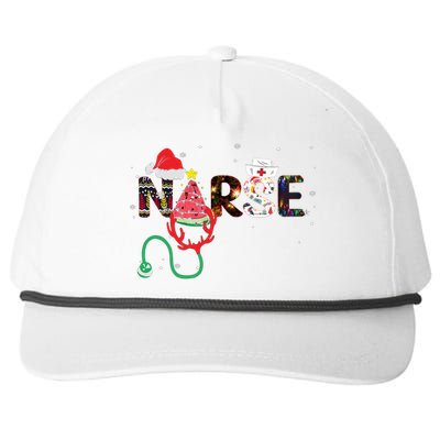 Nurse Stethoscope Christmas Tree Meaningful Gift Snapback Five-Panel Rope Hat