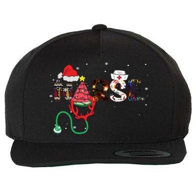 Nurse Stethoscope Christmas Tree Meaningful Gift Wool Snapback Cap