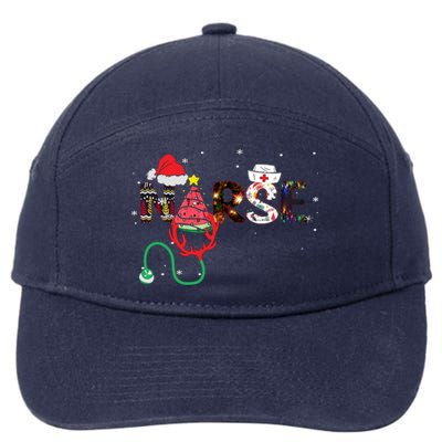 Nurse Stethoscope Christmas Tree Meaningful Gift 7-Panel Snapback Hat