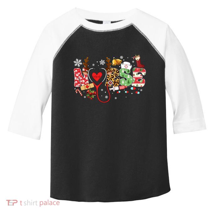 Nurse Stethoscope Christmas Tree Ornats Decor Holiday Gift Toddler Fine Jersey T-Shirt