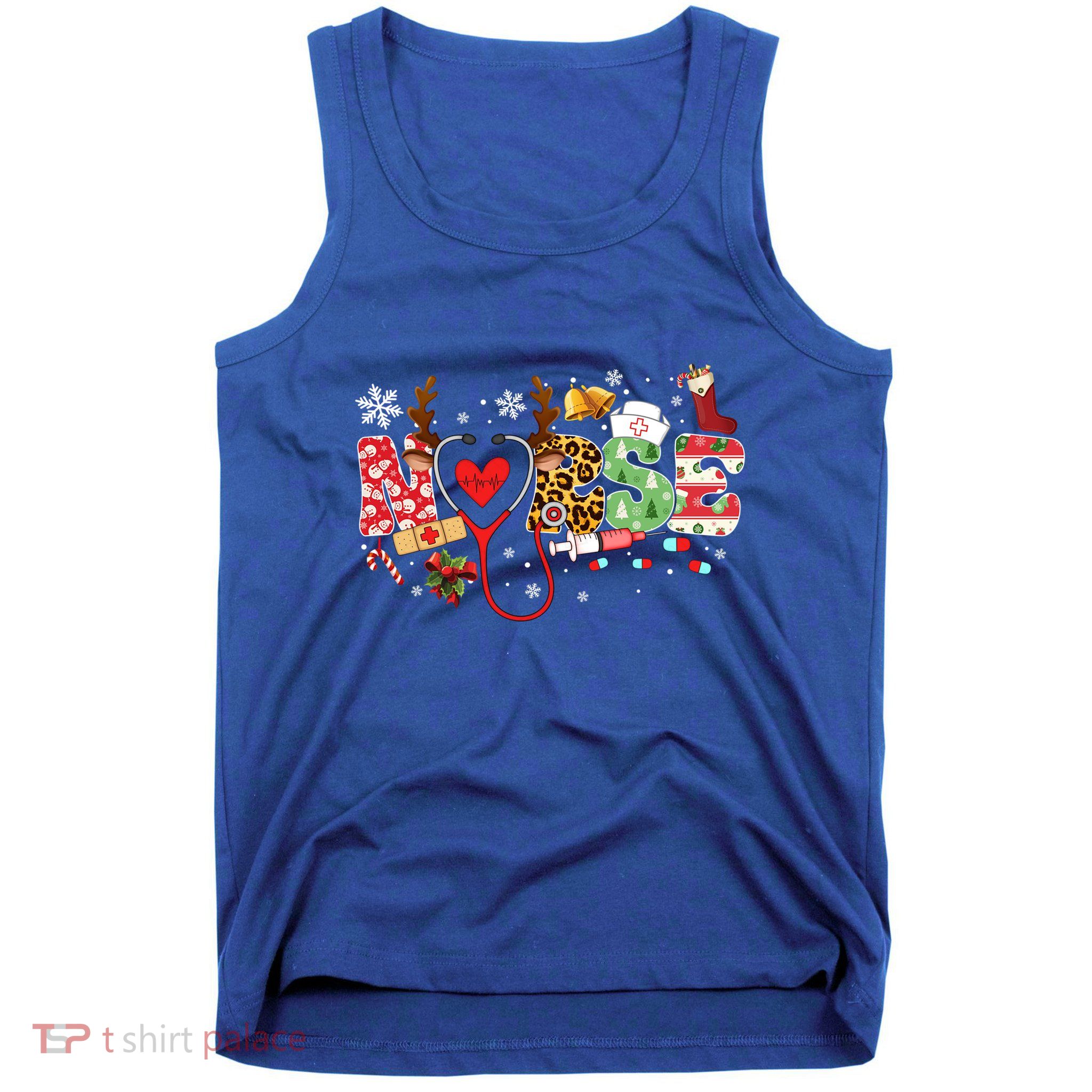 Nurse Stethoscope Christmas Tree Ornats Decor Holiday Gift Tank Top