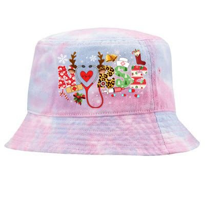 Nurse Stethoscope Christmas Tree Ornats Decor Holiday Gift Tie-Dyed Bucket Hat