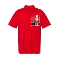 Never Surrender Donald Trump American Flag Mugshot Softstyle Adult Sport Polo