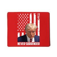 Never Surrender Donald Trump American Flag Mugshot Mousepad