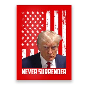 Never Surrender Donald Trump American Flag Mugshot Poster