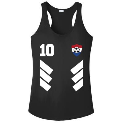 Netherlands Soccer Dutch Football 10 Ladies PosiCharge Competitor Racerback Tank