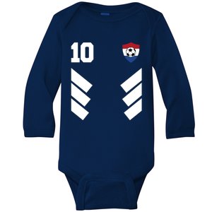 Netherlands Soccer Dutch Football 10 Baby Long Sleeve Bodysuit