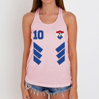 Netherlands Soccer Dutch Football 10 Women's Knotted Racerback Tank