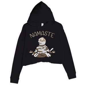 Namaste Sloth Doing Yoga Zen Yogi Love Peace Funny Namastay Great Gift Crop Fleece Hoodie