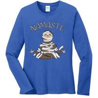 Namaste Sloth Doing Yoga Zen Yogi Love Peace Funny Namastay Great Gift Ladies Long Sleeve Shirt