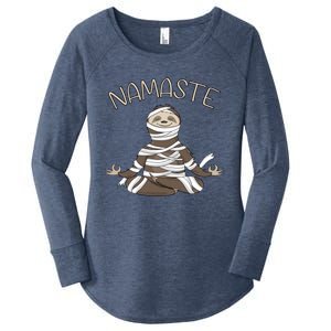 Namaste Sloth Doing Yoga Zen Yogi Love Peace Funny Namastay Great Gift Women's Perfect Tri Tunic Long Sleeve Shirt