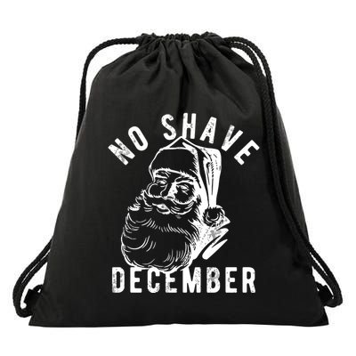 No Shave December Funny Santa Christmas Drawstring Bag