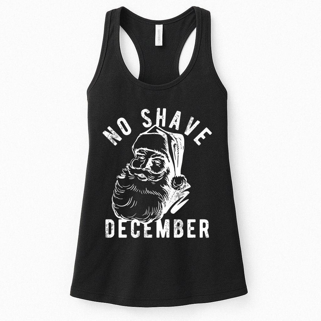 No Shave December Funny Santa Christmas Womens Tank Top