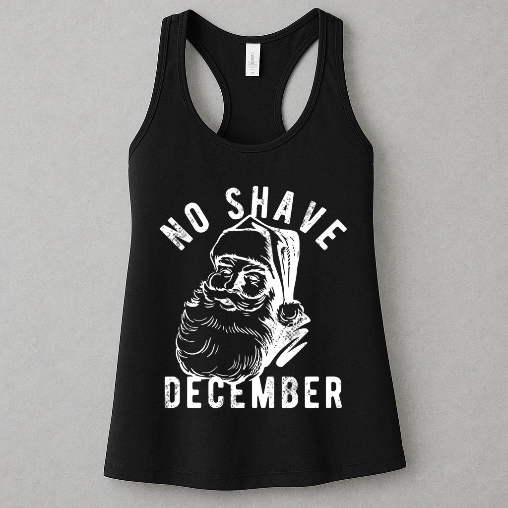 No Shave December Funny Santa Christmas Womens Tank Top