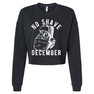 No Shave December Funny Santa Christmas Cropped Pullover Crew