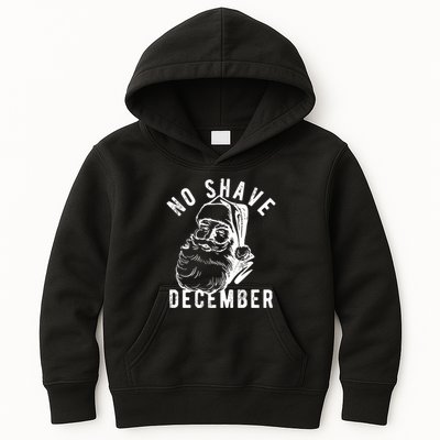 No Shave December Funny Santa Christmas Kids Hoodie