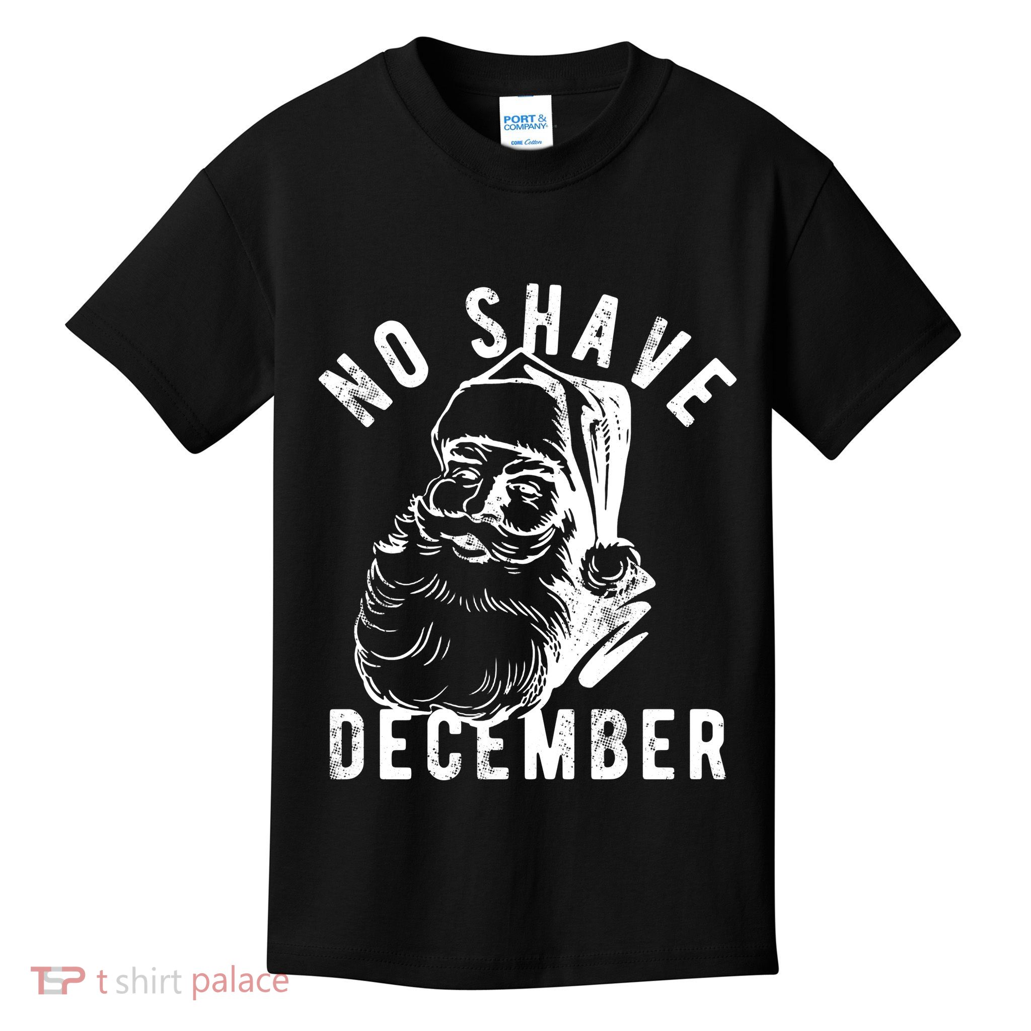 No Shave December Funny Santa Christmas Kids T-Shirt