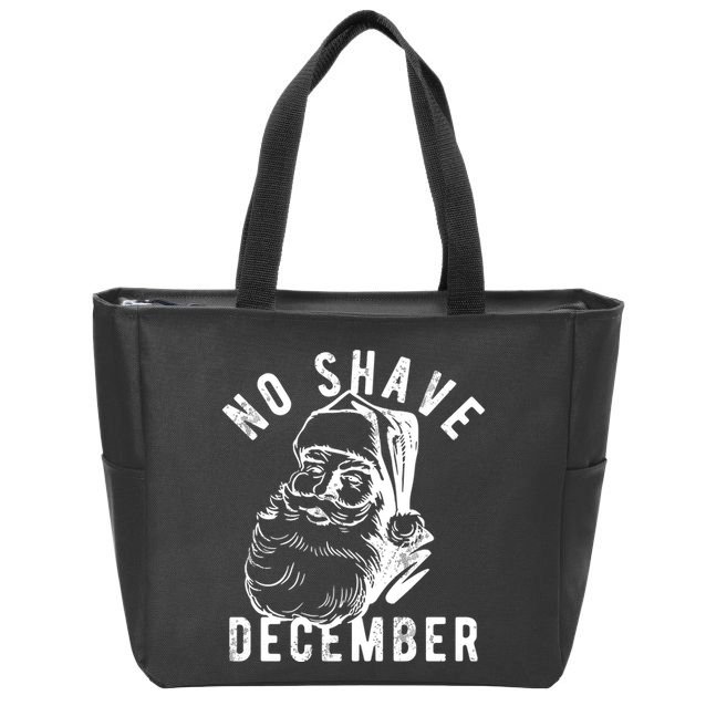 No Shave December Funny Santa Christmas Zip Tote Bag