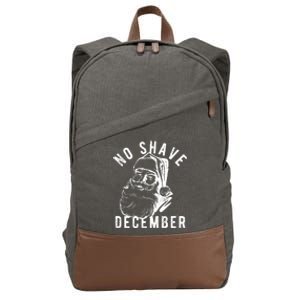 No Shave December Funny Santa Christmas Cotton Canvas Backpack