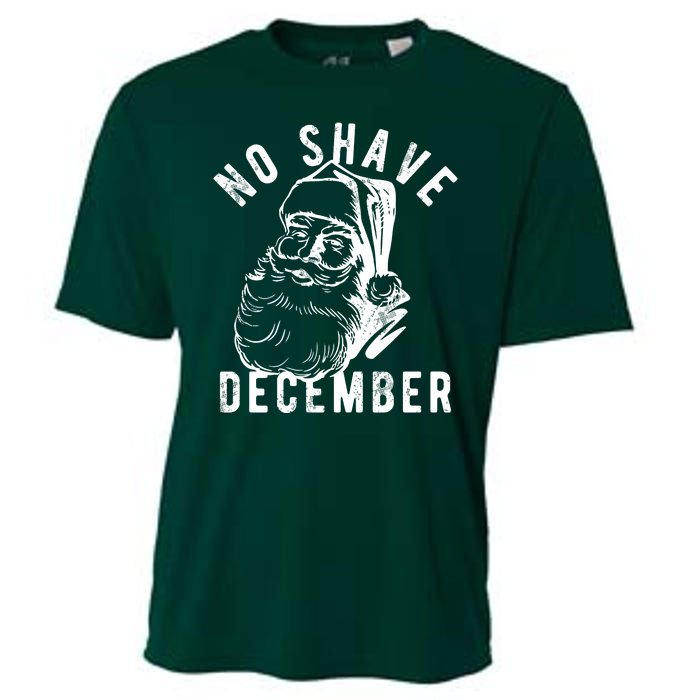 No Shave December Funny Santa Christmas Cooling Performance Crew T-Shirt